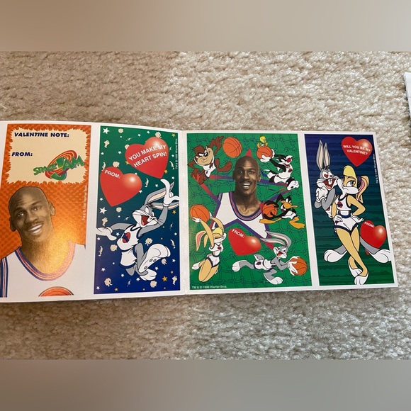 Vintage 1996 Valentine Cards - Michael Jordan - Space Jam - Picture 4 of 5